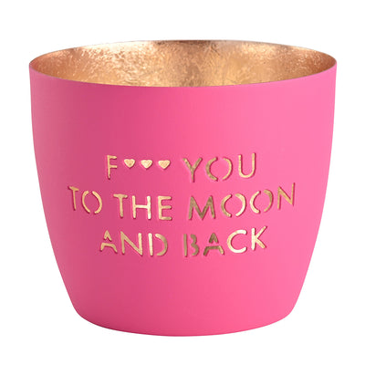 Windlicht Madras To the Moon pink-goldfarben mittel
