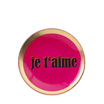 Glasteller je t‘aime Neon Pink Klein