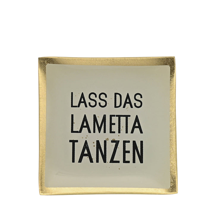 Glasteller Lass das Lametta tanzen Weiß Klein