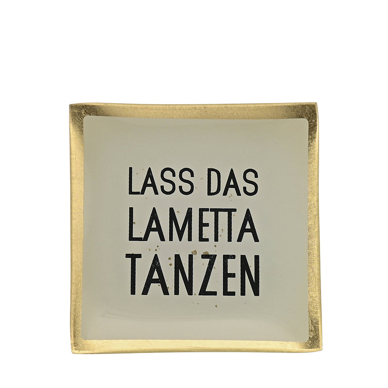 Glasteller Lass das Lametta tanzen Weiß Klein