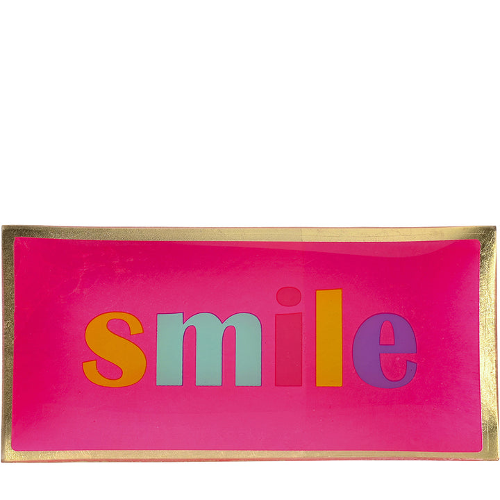 Glasteller Smile Neon Pink Groß