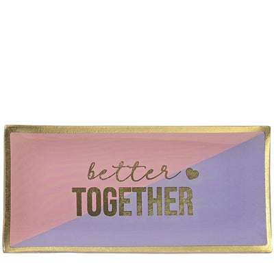 Glasteller Better together Rosa Violett Groß