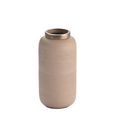 Vase Metall strukturiert sandstone 18 cm
