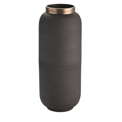 Vase Metall strukturiert schwarz 32 cm