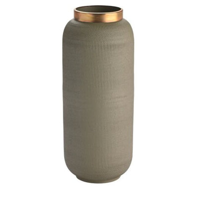 Vase Metall strukturiert olive 32 cm