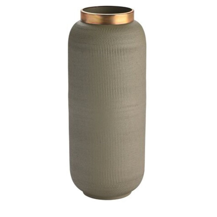 Vase Metall strukturiert olive 32 cm