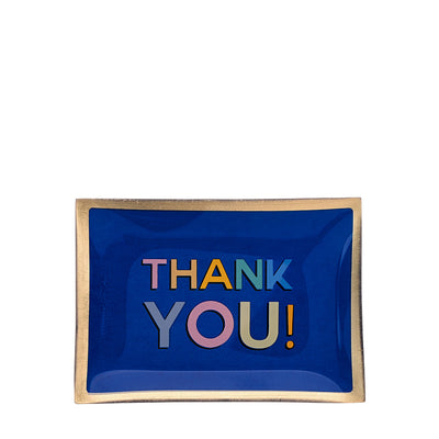 Glasteller Thank you! Blau Mittel