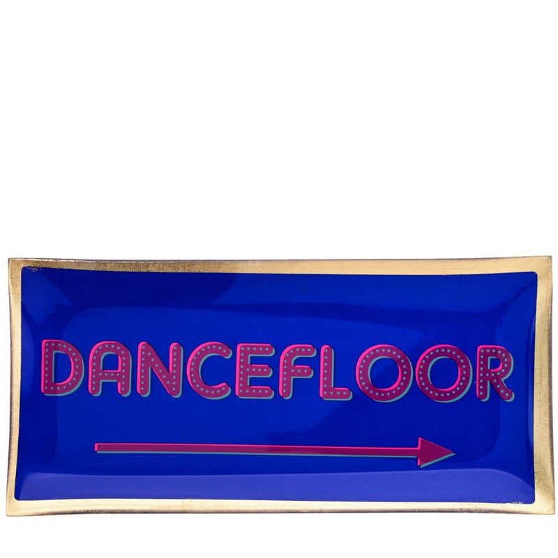 Glasteller Dancefloor blau groß