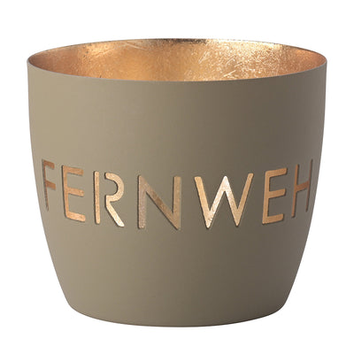Windlicht Madras Fernweh Sandstein-goldfarben