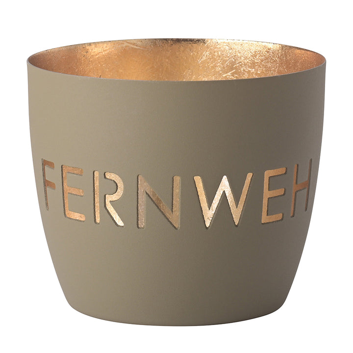 Windlicht Madras Fernweh Sandstein-goldfarben