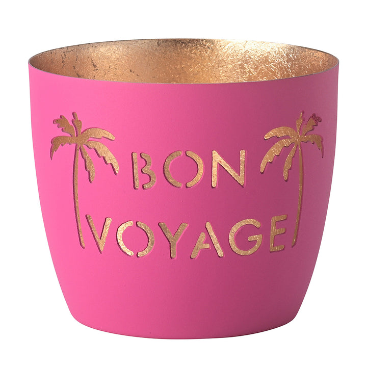 Windlicht Madras Bon Voyage Neonpink-goldfarben