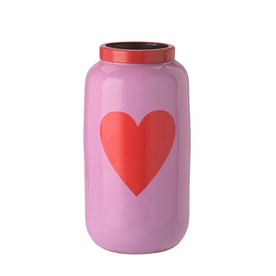Vase Metall Pink Herz 12 cm