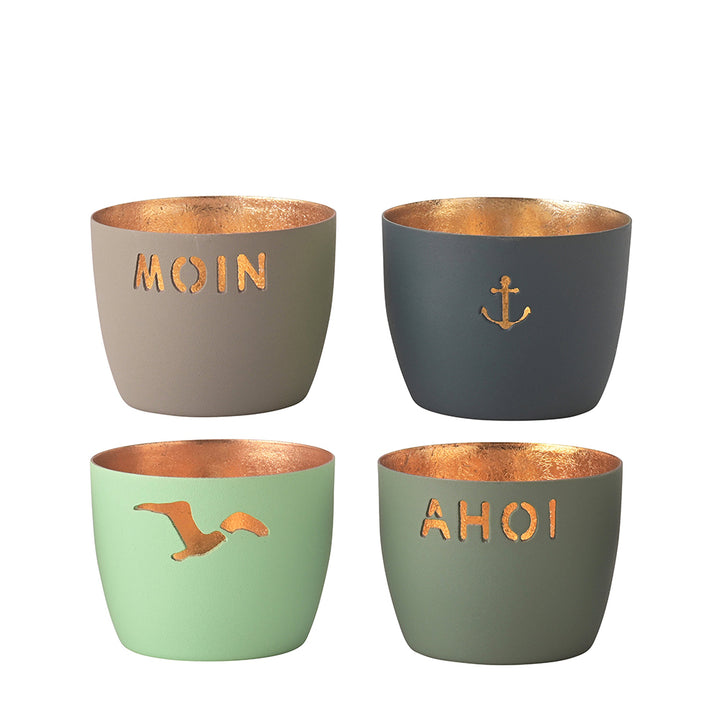 Windlicht Madras Maritim 4er-Set Klein