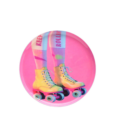 Dekotablett Rollschuhe Rosa 13 cm