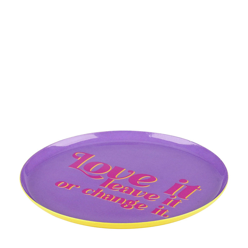 Dekotablett Love it Lila 13 cm