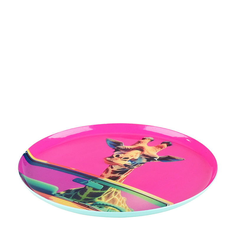 Dekotablett Giraffe Pink 13 cm