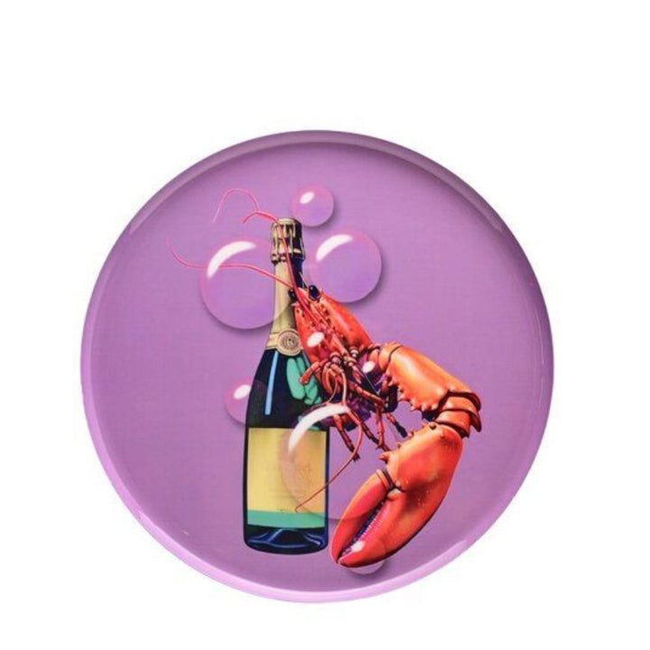 Dekotablett Champagner und Hummer 23 cm
