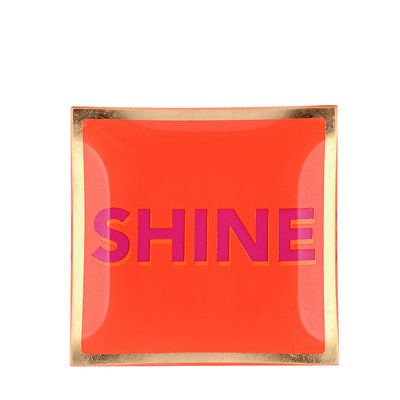 Glasteller Shine Neon Orange Klein