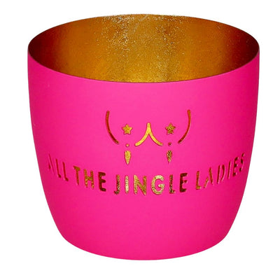 Windlicht Madras All the jingle ladies pink-goldfarben
