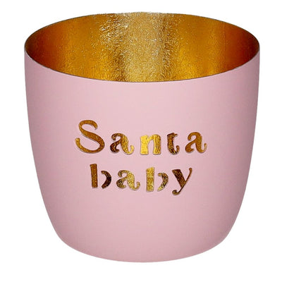 Windlicht Madras Santa baby rosa-goldfarben