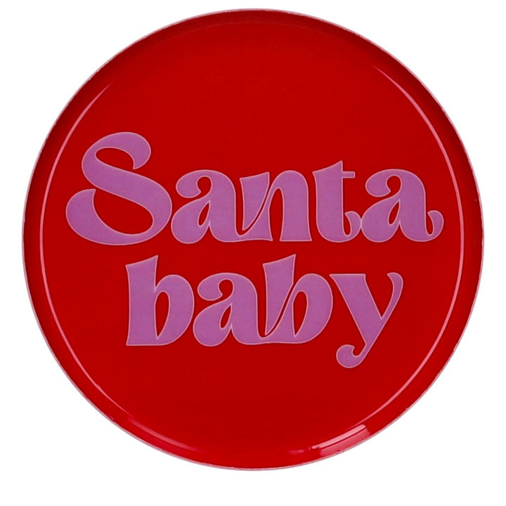 Dekotablett Santa baby rot