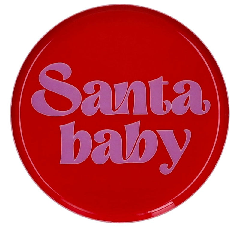 Dekotablett Santa baby rot