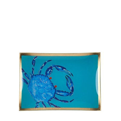 Glasteller Cote D‘Azur Krabbe türkis-blau mittel