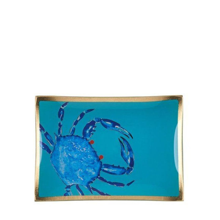 Glasteller Cote D‘Azur Krabbe türkis-blau mittel