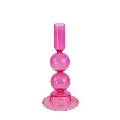 Glas Kerzenständer Pink