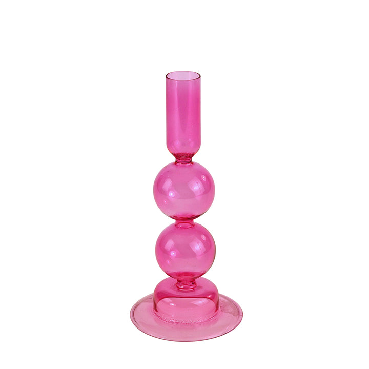 Glas Kerzenständer Pink