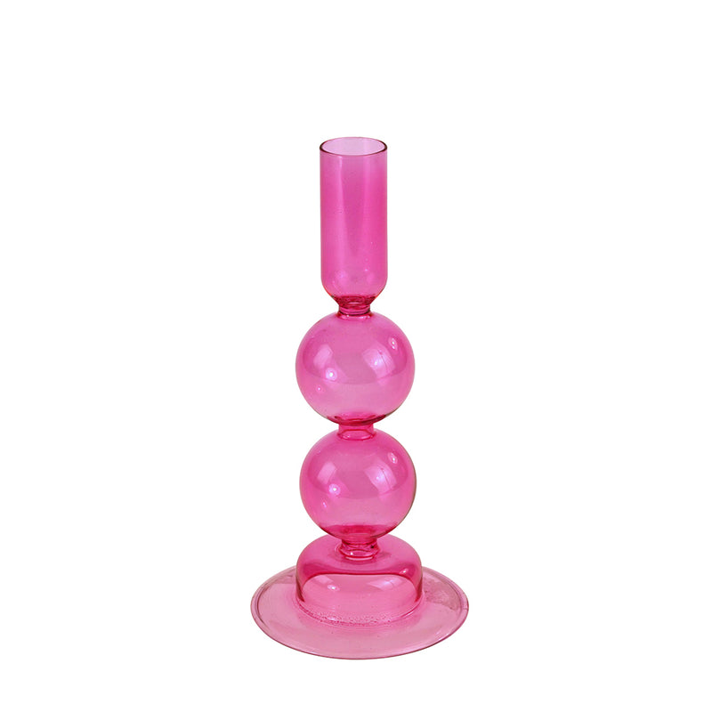 Glas Kerzenständer Pink