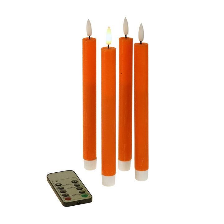 LED Stabkerze Orange 4er-Set