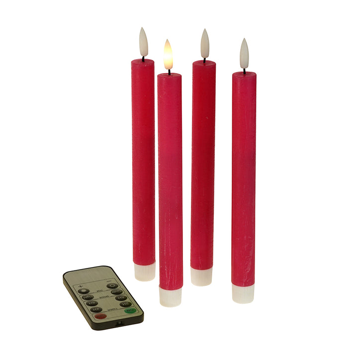LED Stabkerze Pink 4er-Set