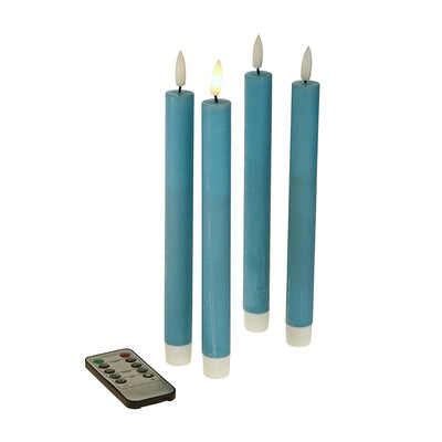 LED Stabkerze Blau 4er-Set