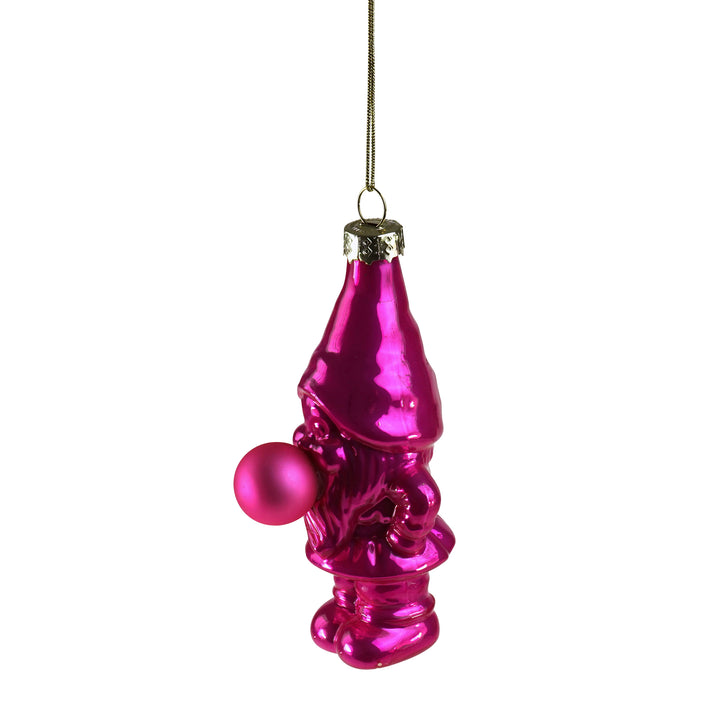Glas Weihnachtswichtel Pink