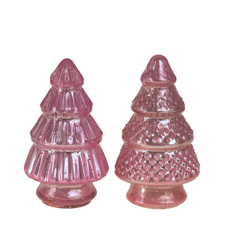 Glas Tanne 2er-Set rosa