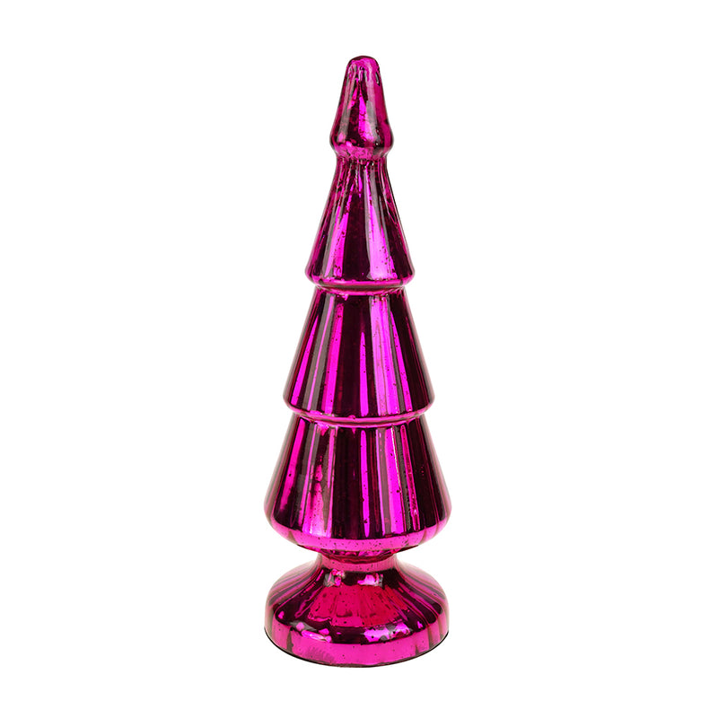 Glas Tanne magenta glänzend groß