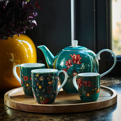 Pip Studio Tasse Winter Wonderland Eichhörnchen Grün Groß 2er-Set