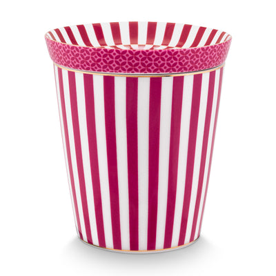 Pip Studio Becher & Teebeutelablage Royal Stripes Dunkelrosa