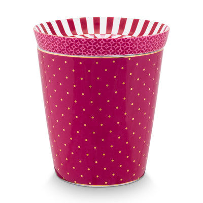 Pip Studio Becher & Teebeutelablage Royal Dots Dunkelrosa