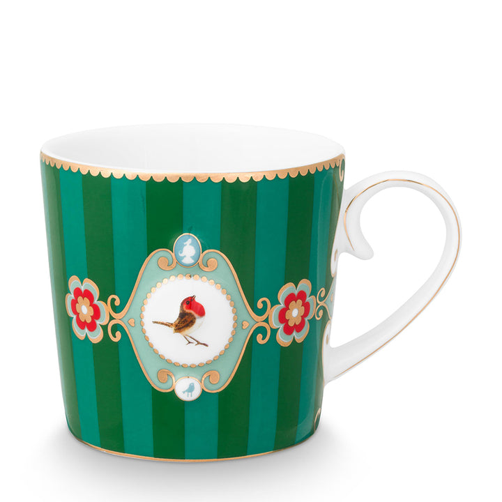Pip Studio Tasse Love Birds Streifen grün klein