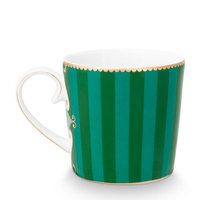 Pip Studio Tasse Love Birds Streifen grün klein