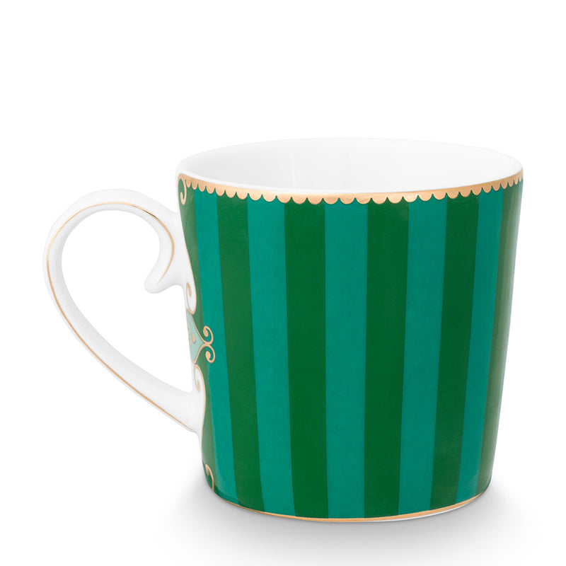 Pip Studio Tasse Love Birds Streifen grün klein