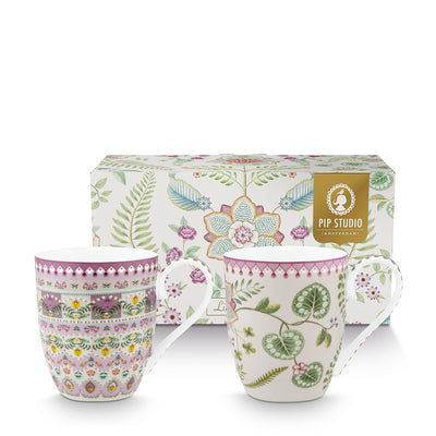 Pip Studio Tassen Lily & Lotus lila XL 2er-Set