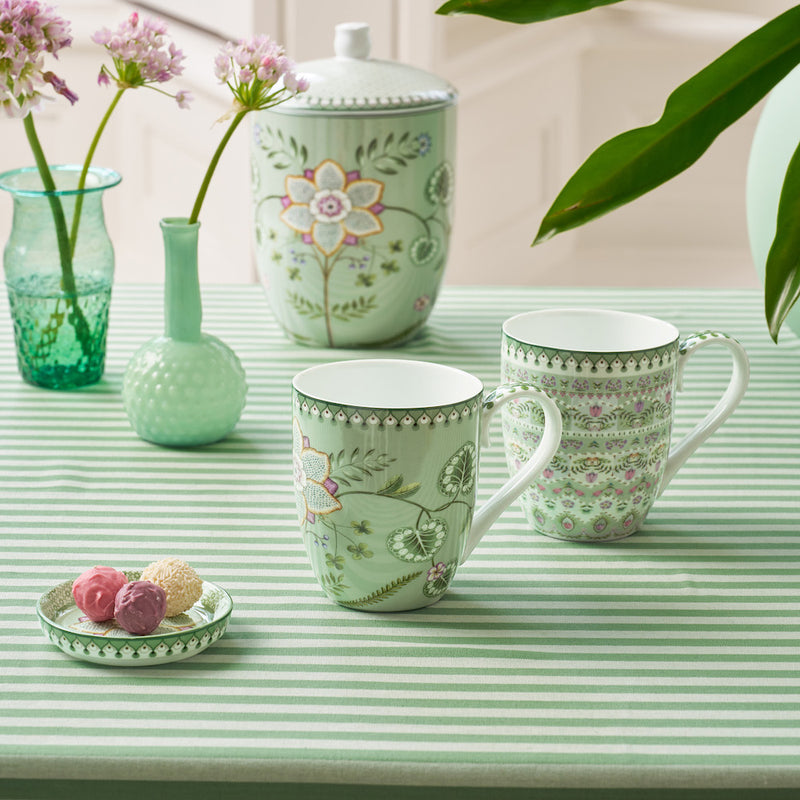 Pip Studio Tasse Lily & Lotus 2er-Set hellgrün XL