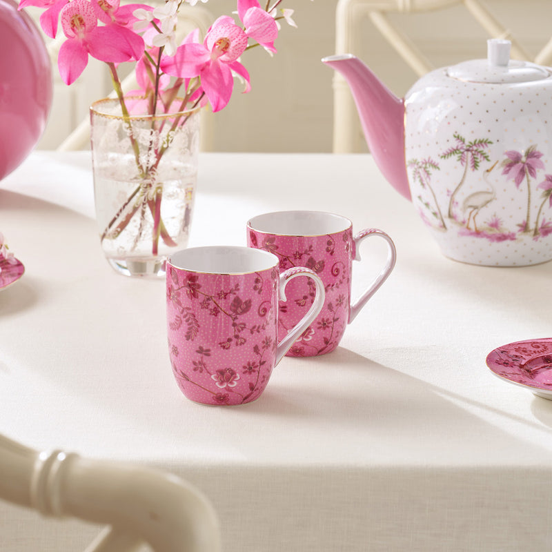 Pip Studio Tasse Jolie Blumen 2er-Set rosa klein