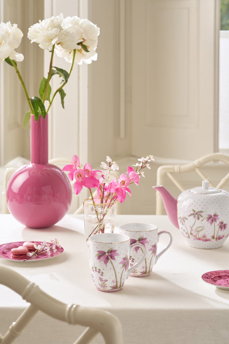 Pip Studio Tasse Jolie Punkte 2er-Set goldfarben rosa groß