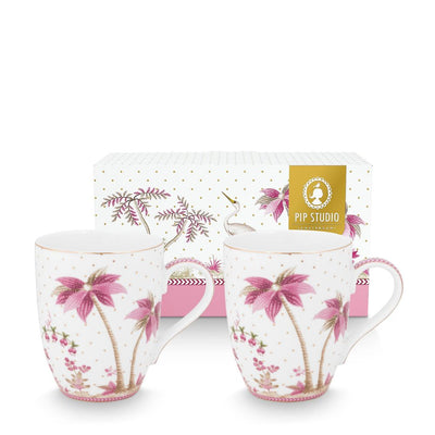 Pip Studio Tasse Jolie Punkte 2er-Set goldfarben rosa groß