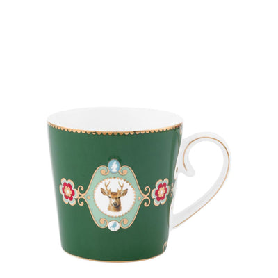 Pip Studio Tasse Love Birds Medaillon Hirsch dunkelgrün groß