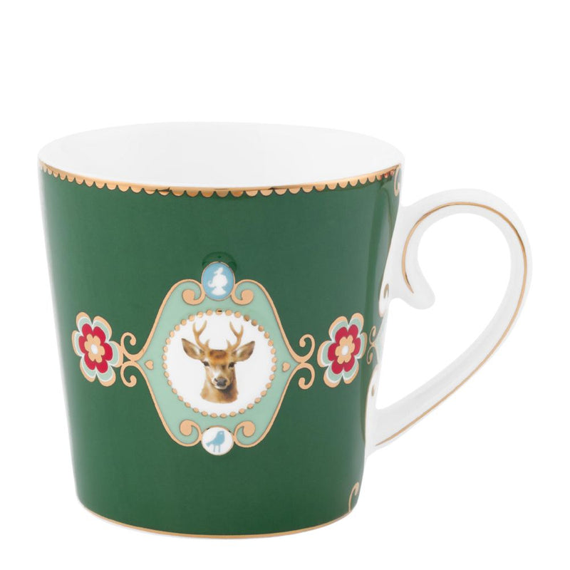 Pip Studio Tasse Love Birds Medaillon Hirsch dunkelrot klein
